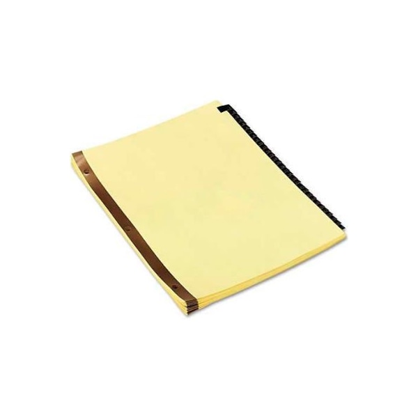 Universal One Leather-Look Mylar Tab Dividers, 31 Numbered Tabs, Letter, Black/Gold, Set of 31 UNV20822*** - main